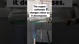 Thermal Decomposition of Copper Carbonate chemistry [upl. by Weinshienk]