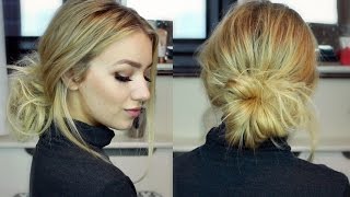 Autumnwinter 2016 trends Low bun tutorial with hair extensions [upl. by Trout]