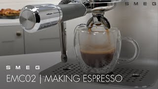 How to Make an Espresso  Smeg EMC02 [upl. by Lynelle]