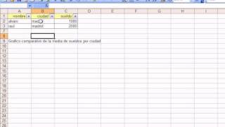 Excel 2003 Graficos comparativa de medias por ciudad  wwwofimaticaparatorpescom [upl. by Pirnot]