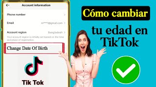 Cómo cambiar tu edad en TikTok 2024  Cómo cambiar la fecha de nacimiento de TikTok [upl. by Delahk988]