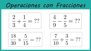 OPERACIONES CON FRACCIONES FÁCIL Y RÁPIDO  SUMA RESTA MULTIPLICACIÓN Y DIVISIÓN DE FRACCIONES [upl. by Irme]