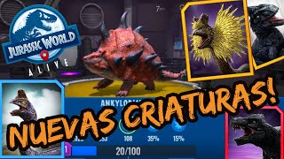 ¡¡Nuevas CRIATURAS de la ACTUALIZACIÓN 24 ANKYLODICURUS Y OVILOPHOSAURUS Jurassic World Alive [upl. by Liddy69]