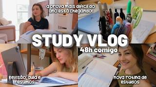 study vlog estudando para a prova mais difícil do ano 48h de estudos comigo aulas e anotações [upl. by Egiedan43]