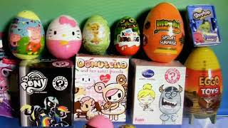 Huge Toys Surprise Eggs Dountella Moshi Shopkins Peppa GlitziGlobes LEGO TinkerBell Mystery Minis [upl. by Massey]