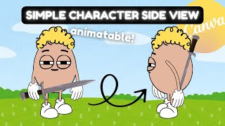 Animatable Simple Character Side View  Canva Tutorial [upl. by Elah]