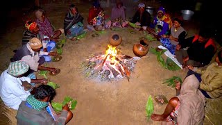 Winter night picnic with santali tribe people  Tribe famous food  village cooking vlog picnic [upl. by Tiphane]