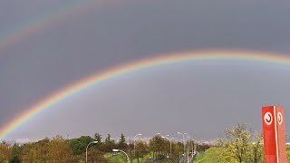 Enorme y espectacular Arcoiris en el cielo de MADRID en medio de Semana Santa 🌈 Beautiful rainbow [upl. by Esereht]