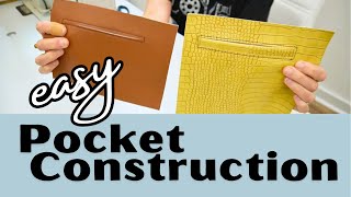 How to Sew Slip Pockets – 2 Easy Pocket Construction Techniques bagmaking [upl. by Cordi]