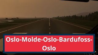 MSFS2020 flying from Oslo to Molde to Oslo to Bardufoss to Oslo Norwegian PMDG 737800 [upl. by Llehcor]