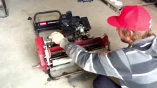 Training video for Turf Management Backlapping Reel to bed knife and HOC adjustment [upl. by Neelyad]