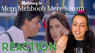 REACT TO Mere Mehboob Mere Sanam from the movie Duplicate with Shah Rukh Khan amp Juhi Chawla [upl. by Htebazileyram]