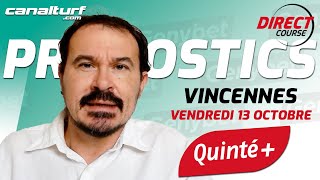 Pronostic QUINTE et courses PMU Vendredi 13 Octobre 2023  En partenariat avec GenybetTurf [upl. by Nitreb]