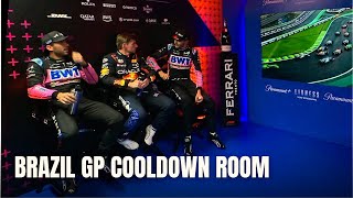 Max Verstappen and Esteban Ocon being WHOLESOME in Cooldown Room Brazil GP 2024 [upl. by Ris]