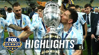 Messi captures elusive first international tournament title  2021 Copa América Highlights [upl. by Estes]