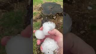 Baseball size Hail just fell in Ada Oklahoma [upl. by Ferdinand398]