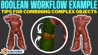 Boolean Workflow Example  Tips for Combining Complex Objects in Blender [upl. by Nalyt]