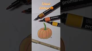 Aquí te dejo un tutorial para dibujar esta calabaza en HalloweenCon rotuladores Winsorandnewton [upl. by Noremak119]