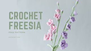 How to crochet freesia flower  free pattern [upl. by Yema130]