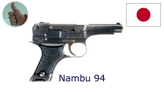 Nambu Type 94 94 Shiki Kenju九四式拳銃early version 8 mm Nambu 8x22 mmSR [upl. by Acessej271]