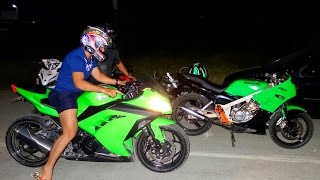 2STROKE vs 4STROKE Battle of the Kawasaki Ninjas  Kr150 vs 250r [upl. by Aliac]