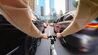 Riding from East Village to Central Park NYC  Fixed Gear POV [upl. by Reahard221]