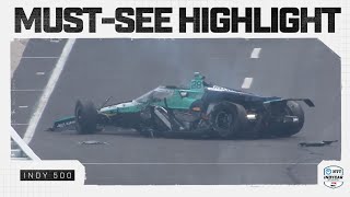 Marcus Ericsson goes for wild ride in Indy 500 practice crash  INDYCAR [upl. by Estes755]