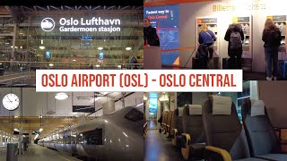 Oslo Airport OSL to Oslo Central Station with Flytoget  FAST amp EFFICIENT [upl. by Eet412]