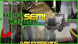 DISASTER Detailing the GROSSEST classic SEMI Nastiest INTERIOR Ever ASMR [upl. by Acul]