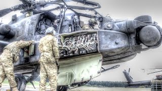 Apache Helicopter Preflight Prep And Takeoff [upl. by Aicatsana]