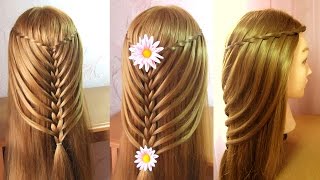 ✨Tresse cascade torsadée ✨Tuto coiffure cheveux long mi long simple et rapide [upl. by Ainehs]