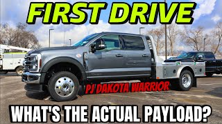 2024 Ford F550 Lariat With PJ FlatBed First Drive And CAT Scale Weigh In With Actual Payload [upl. by Milka588]