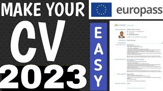 Create Free CV For Europ l Europass For Europ Jobs l Europass CV Format Europasscv [upl. by Ennywg]