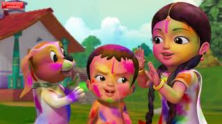 Holi Kids Song  Telugu Rhymes for Children  Infobells [upl. by Grosvenor64]