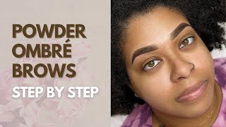 Ombre Powder Brows Process Step By Step [upl. by Sum]