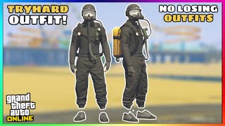 Easy Black Joggers FireFighter Air Tank Glitched Tryhard Outfit No Transfer GTA Online [upl. by Vikky522]