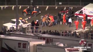 Kyle Larson Four Crown Nationals USAC Sprint Car accident [upl. by Nedyarb]