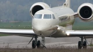 Gulfstream Aerospace G550 MMOMO Take Off at Airport BernBelp [upl. by Evered]