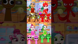 🌈 SPRUNKI🟡🟣🟢🔴  Do you know their name mytalkingangela2cosplay incredibox sprunki angela2game [upl. by Maillliw]