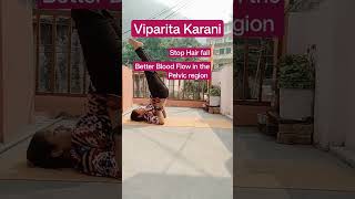 Viparita Karani shorts youtubeshorts yogapractice yogachallenge yoga [upl. by Nahgem]