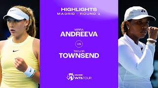 Mirra Andreeva vs Taylor Townsend  2024 Madrid Round 1  WTA Match Highlights [upl. by Asiluj747]