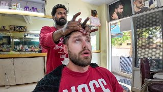 Masterful Indian Head Massage makes me feel like cat with wet toothbrush 🇮🇳 [upl. by Naujad]