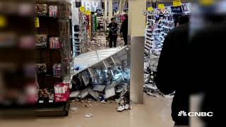 Raw footage captures Alaska earthquake aftermath in grocery store [upl. by Hindorff]