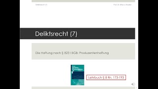 Gesetzliche Schuldverhältnisse  Deliktsrecht 7 [upl. by Adnilam]