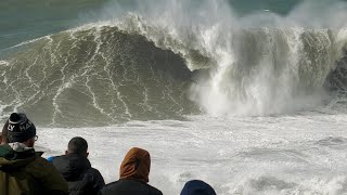 The Giant Waves of Nazaré in Portugal  25 Meters [upl. by Pritchard610]