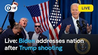 Live Biden gives speech after Trump shooting  DW News [upl. by Ingra323]