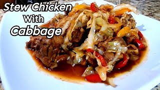 Stew Chicken With Cabbage Easy Recipe [upl. by Anitsirk]