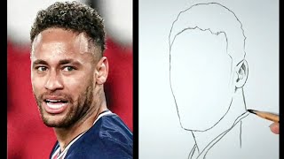 How to draw Neymar portrait drawing step by step tutorial [upl. by Sieracki84]