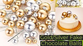 DIYFake Metallic Chocolate balls for Decorating CakesGold Silver [upl. by Aurelia]