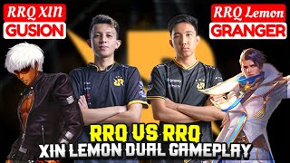 RRQ VS RRQ Dual Gameplay  Top 1 Global Gusion  RRQ XIN Gusion amp RRQ Lemon Granger Mobile Legends [upl. by Finah255]